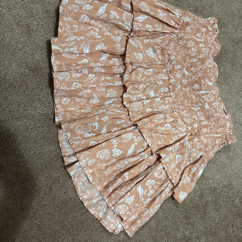 Floral orange short skirt